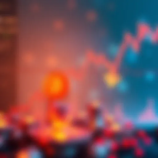 A graph showing Bitcoin price dropping to $118,000, with arrows indicating downward movement.