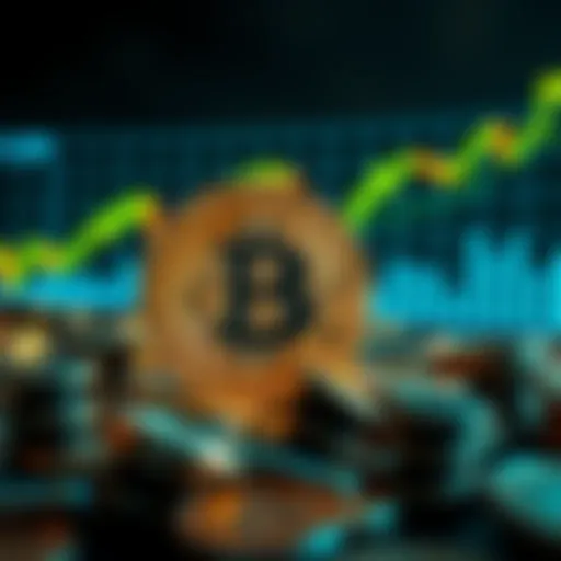 A visual representation of Bitcoin's price crashing below $119,000 amidst tariff threats, with a downward trend graph and coins in the background.