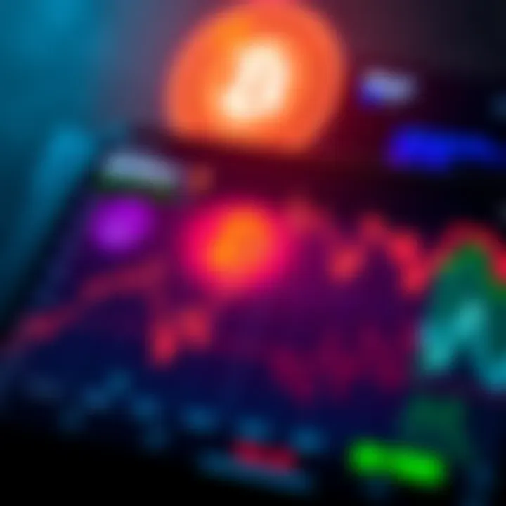 A graph showing a sharp decline in Bitcoin value with a BitMart app interface in the background