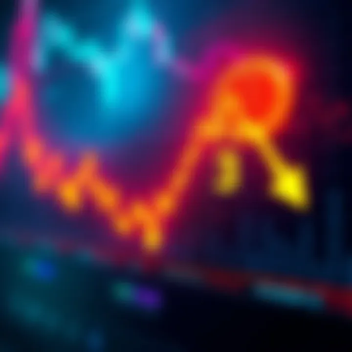 A graph showing a sharp decline in Bitcoin prices, indicating a 30% dip, with arrows pointing downwards to represent panic selling.