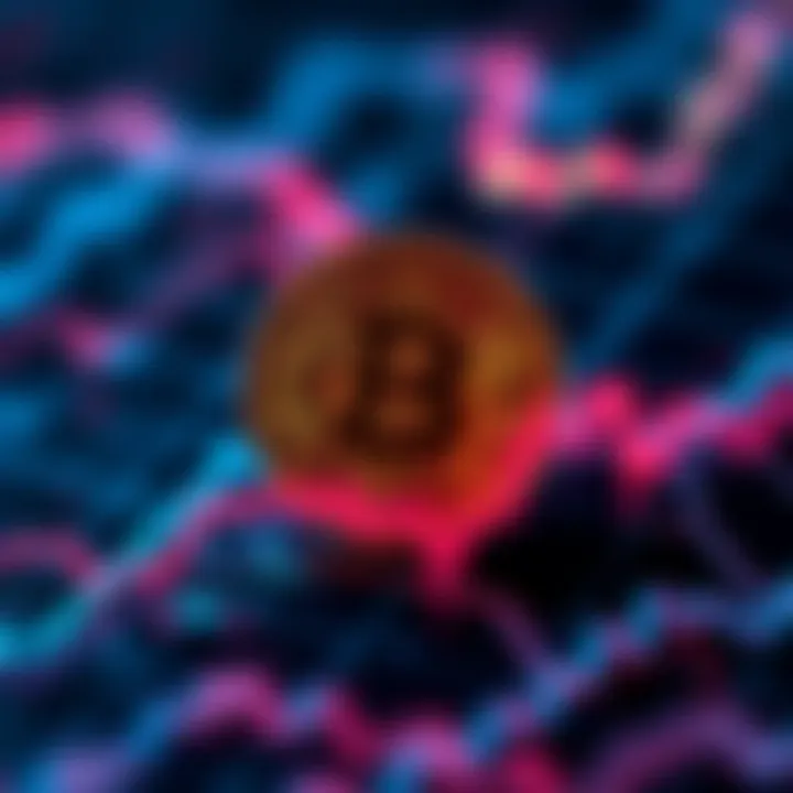 Bitcoin symbol with rising graph indicating price increase