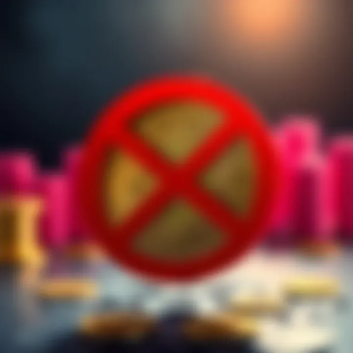 A Bitcoin symbol crossed out with a red prohibition sign, representing the argument against its necessity in the economy