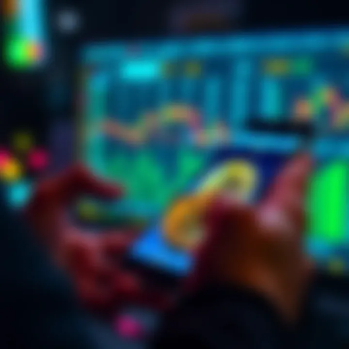 A person using a smartphone to buy Bitcoin on a cryptocurrency exchange