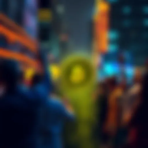 People celebrating Bitcoin rewards program in Chicago, excited about cryptocurrency adoption