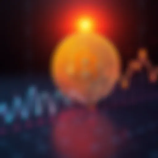 A Bitcoin symbol next to a graph showing a sharp rise in value, representing the debate over cryptocurrency legitimacy