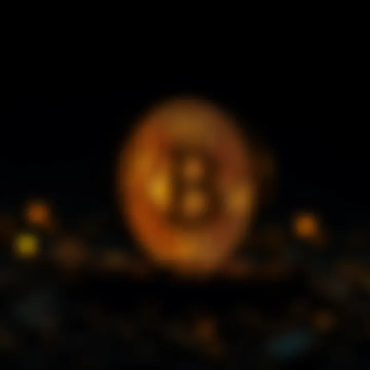 A glowing Bitcoin symbol stands prominently against a dark background, symbolizing its strength and enduring presence in the cryptocurrency market.