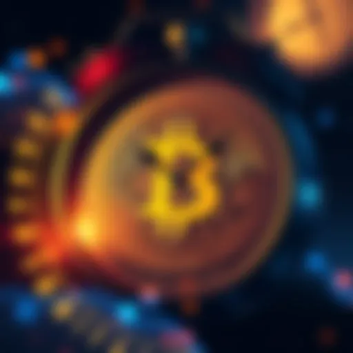A visual representation of a clock intertwined with Bitcoin symbols, symbolizing the link between time and financial freedom.
