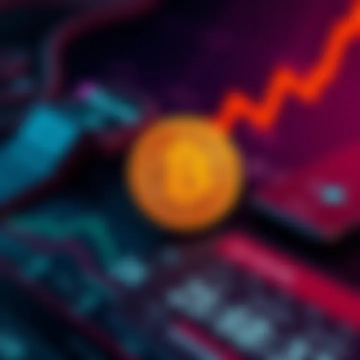 A digital illustration showing a Bitcoin transaction progress bar with a Trezor wallet in the background
