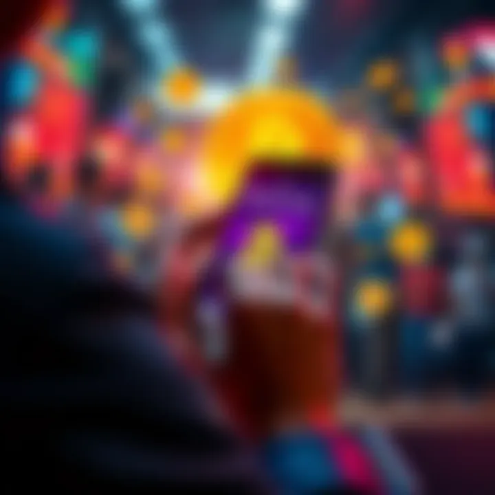 Person holding a smartphone with Bitcoin wallet on screen after moving BTC from PayPal, surrounded by digital asset icons