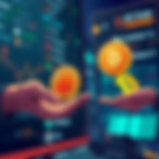 Illustration of Bitcoin being transferred from Upbit in Korea to Robinhood and Coinbase in the US