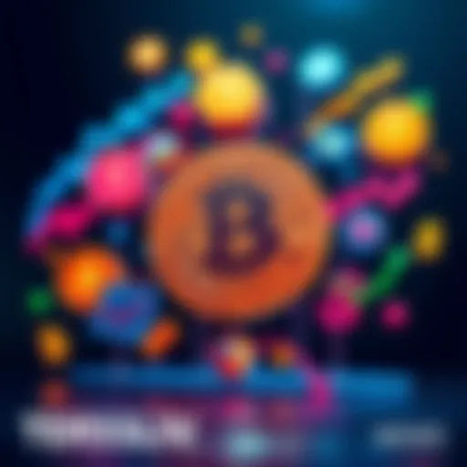 A graphic showing a Bitcoin symbol surrounded by financial icons like charts and dollar signs, representing companies like MSTR that deal in Bitcoin treasury management.