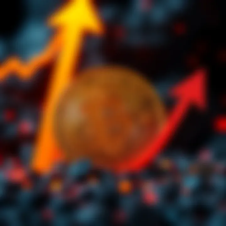 A graphic showing Bitcoin symbol with an upward arrow indicating rising value, linked to Trump's economic policies