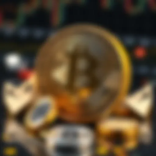 A visual representation showing Bitcoin as a large coin and various altcoins around it, symbolizing market choices in 2025.