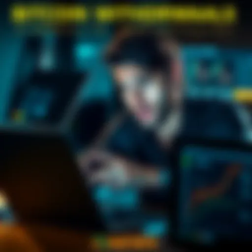 A person looking concerned while checking their Bitcoin wallet on a laptop, facing issues with withdrawals