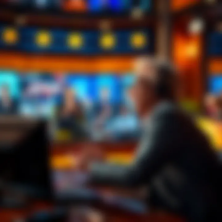 A Bitcoiner speaking passionately on a television show, with a shocked host and surprised audience in the background.