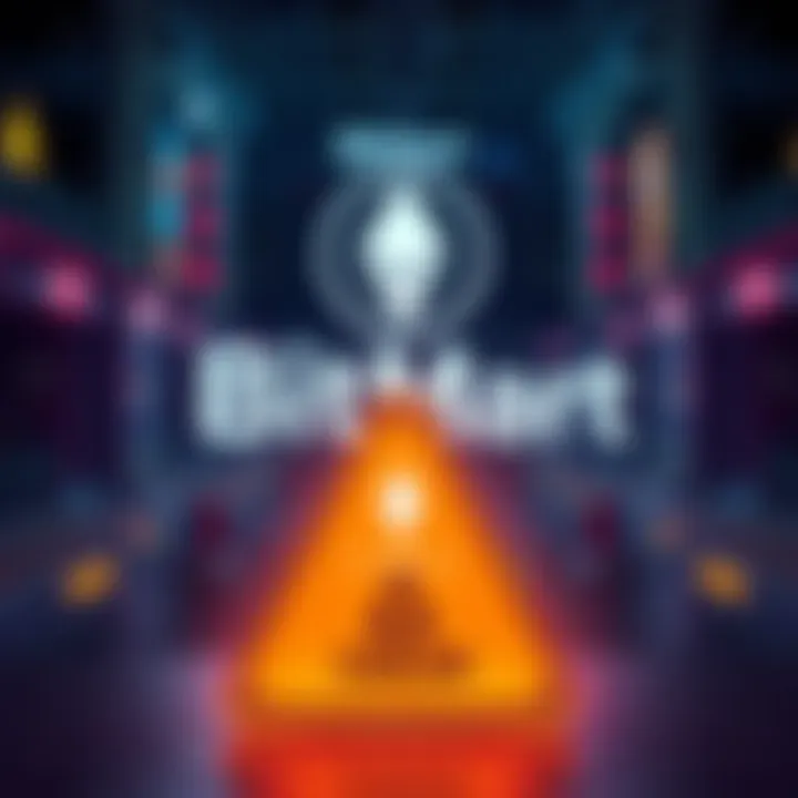 A graphic showing the BitMart logo with a warning sign indicating the suspension of COREUM withdrawals.