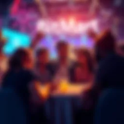 A vibrant scene showing BitMart team celebrating their success in the crypto community with smiles and positive vibes.