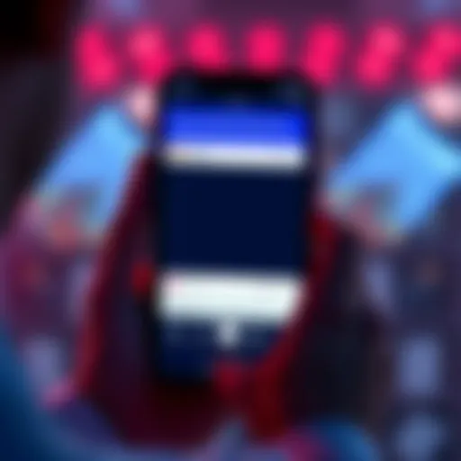 A person looking at a smartphone screen showing a black screen during a token swap in the Theta Wallet app