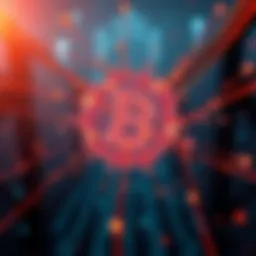 A digital representation of a blockchain network being hindered by a security breach, symbolizing lost potential and opportunity in the crypto space.