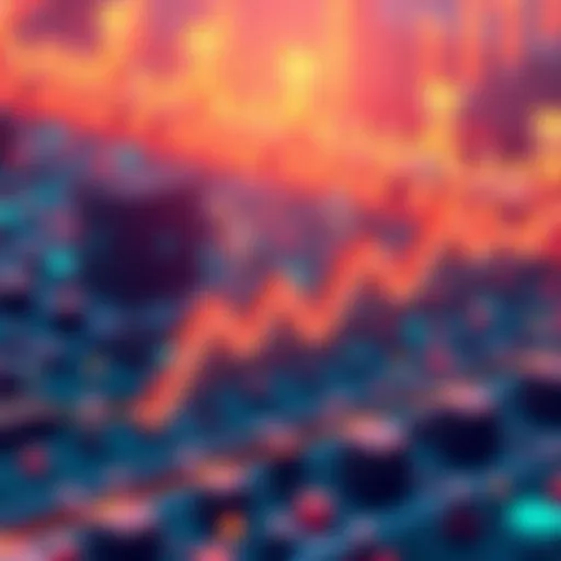 Illustration showing staggered transactions with different fees and timing in a blockchain network, highlighting miners' choices.