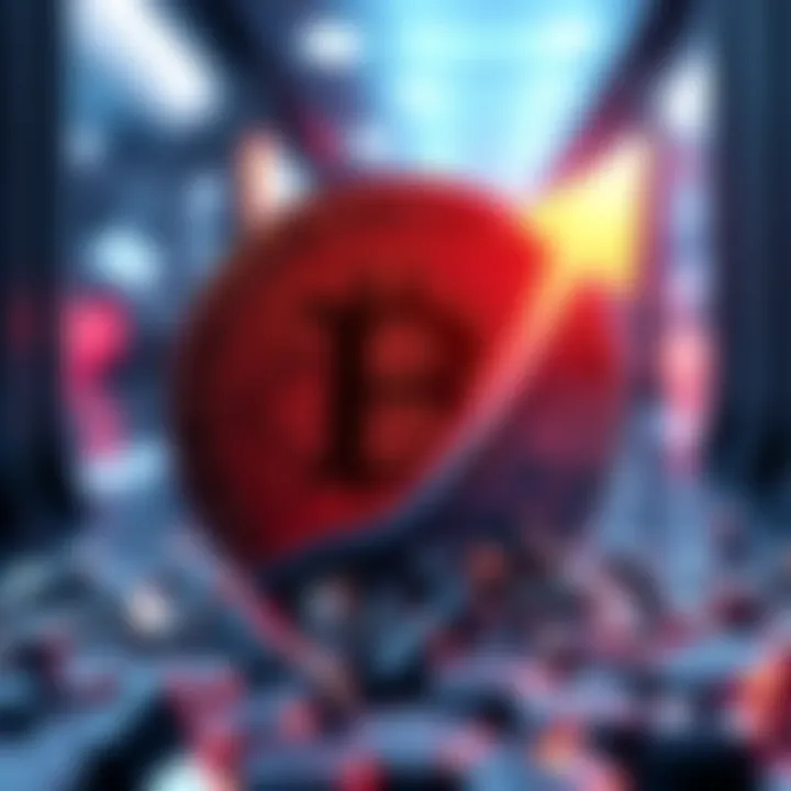 A graphic showing the BNB coin logo with an upward arrow, highlighting its rise to the third position on CoinMarketCap amidst a downturn in the market.
