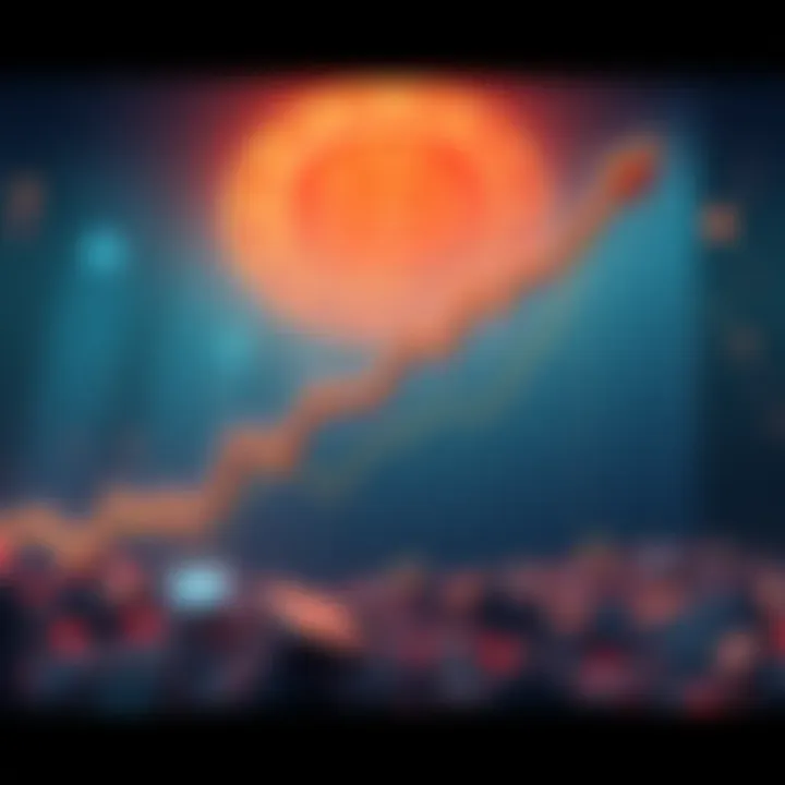 Graph showing BNB surpassing XRP in cryptocurrency rankings with upward trend