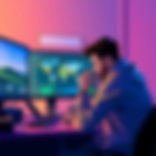 A person sitting at a desk, looking at a Ledger wallet and Trust Wallet on a computer screen, frustrated with Bnb recovery issues