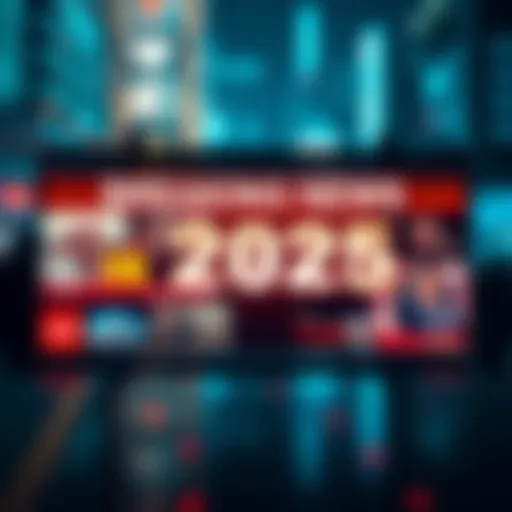A news bulletin displaying recent events in 2025 with headlines and images