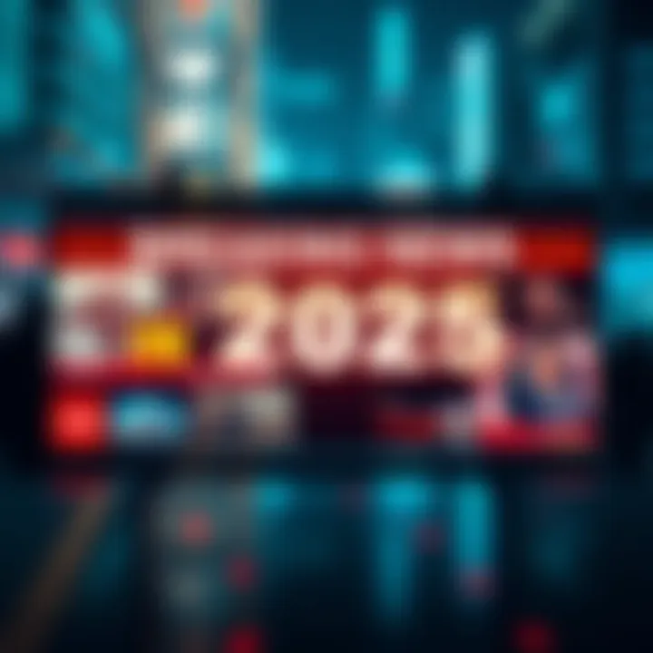 A news bulletin displaying recent events in 2025 with headlines and images