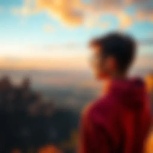 A person looking at a wide landscape from a high viewpoint, symbolizing the importance of understanding the bigger picture.