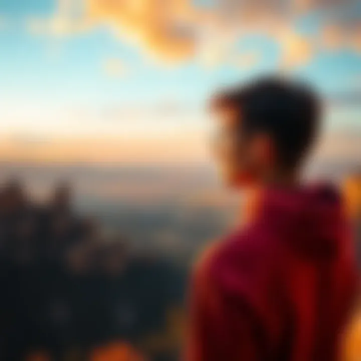 A person looking at a wide landscape from a high viewpoint, symbolizing the importance of understanding the bigger picture.