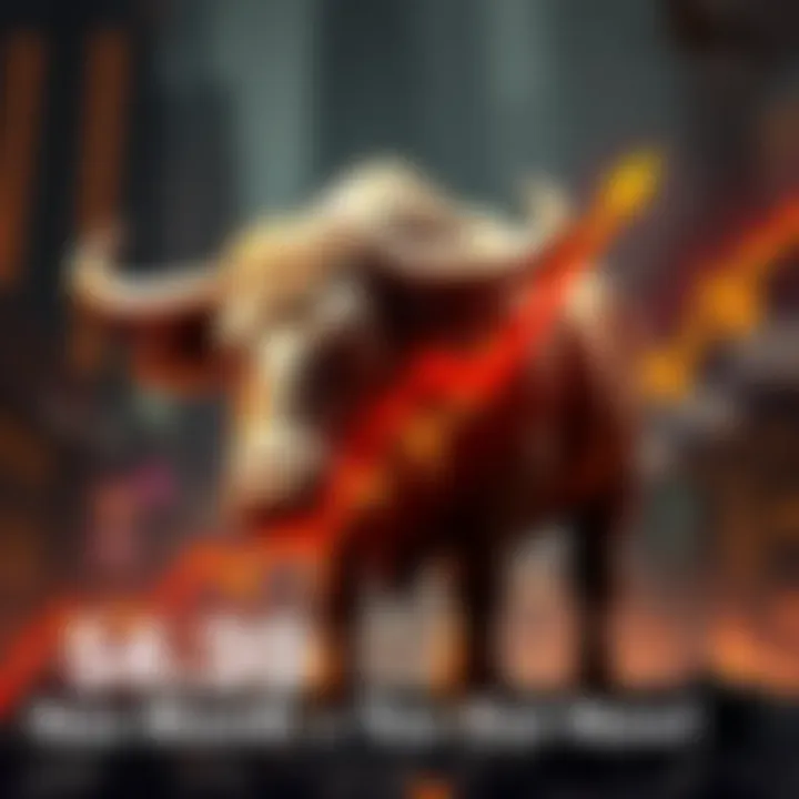 A graphic showing a bull with a financial chart indicating an upward trend, symbolizing optimism about a $4.20 value next month.