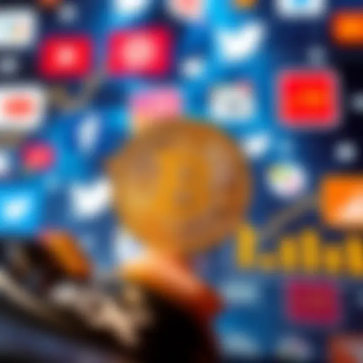 Graphic showing the $BULLISH coin with a background of social media icons and financial trends, hinting at ties to the Trump Foundation