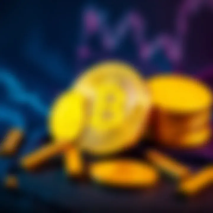 A visual comparison of Buttcoin and traditional gold coins, showcasing the modern digital currency against classic monetary symbols