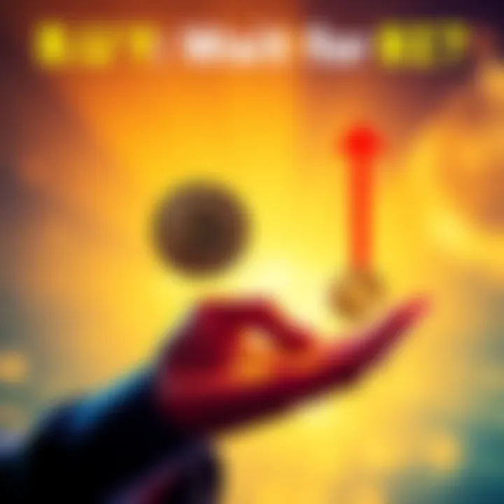 A graphic showing a person weighing options with BNB coins in one hand and a downward arrow representing price drop in the other hand