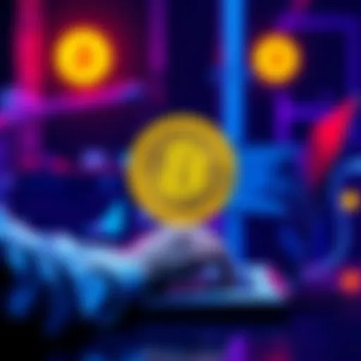 A person using a laptop to purchase Bitcoin without providing personal information.