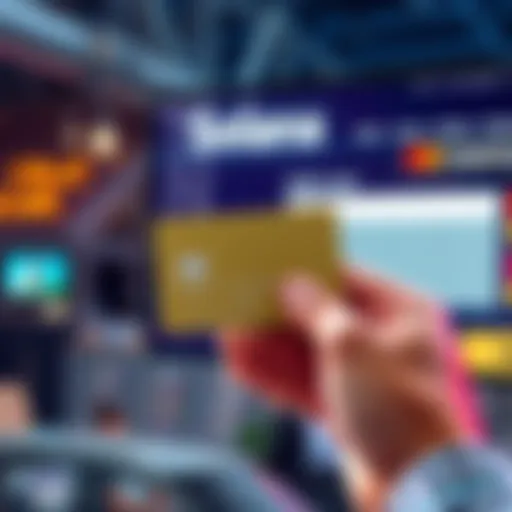 A person holding a vanilla prepaid debit card while viewing a digital platform for purchasing Solana cryptocurrency