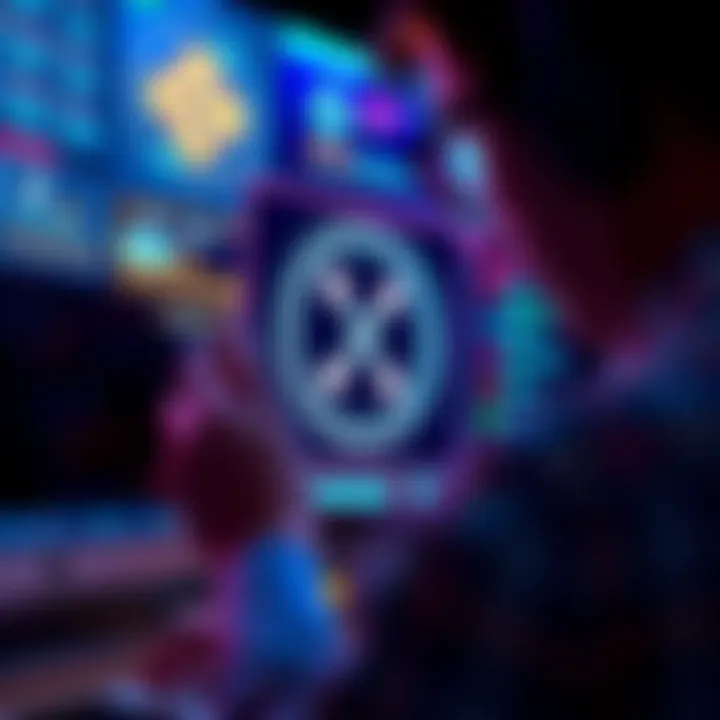 Person examining cryptocurrency options with XRP logo on a digital screen
