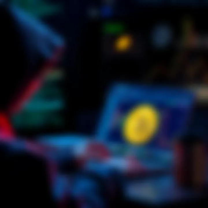 A person using a laptop to purchase Bitcoin discreetly, with a focus on privacy and avoiding KYC requirements