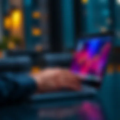 A person using a laptop to buy cryptocurrency on an exchange and transfer it to Exodus Wallet.