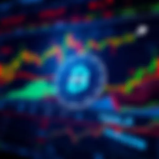 A graphic showing trading charts and icons of popular stocks like Apple, Tesla, and Amazon with USDT symbol in the center