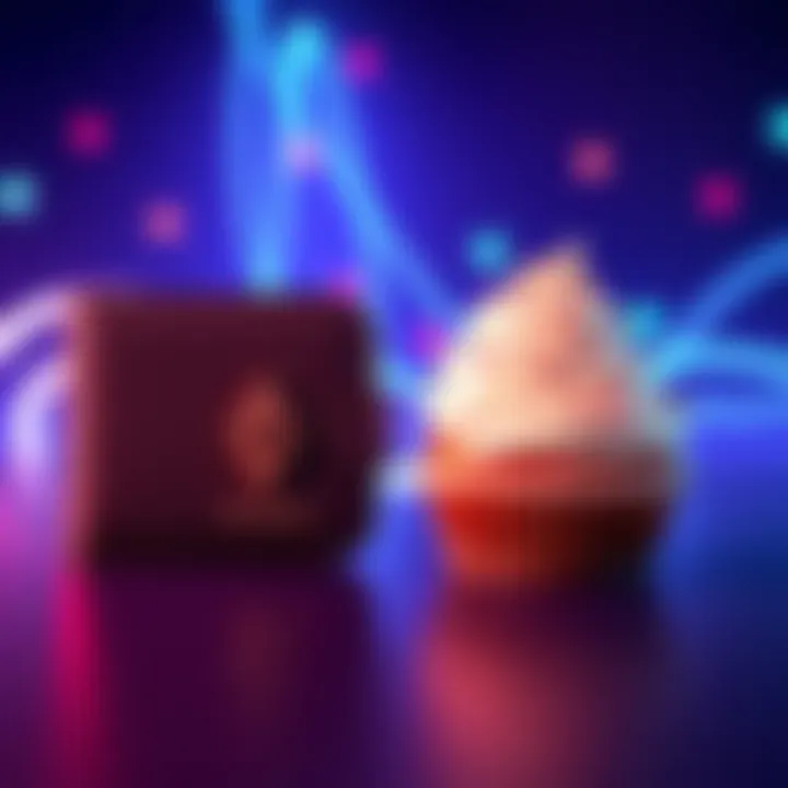 Two wallets side by side, one representing Cake Wallet and the other Cupcake Wallet, showcasing Monero graphics.