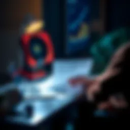 A person sitting at a desk with a laptop, reviewing financial documents related to Reth investments and crypto taxes