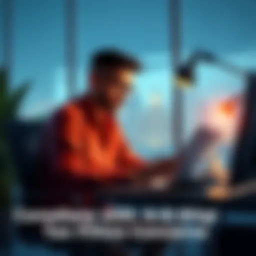 A person sitting at a desk with a calculator and tax forms, looking concerned about crypto earnings and tax implications.
