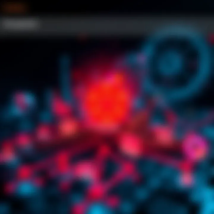 A visual representation of the Cardano ecosystem with digital marketing icons and graphs, symbolizing growth and transformation.