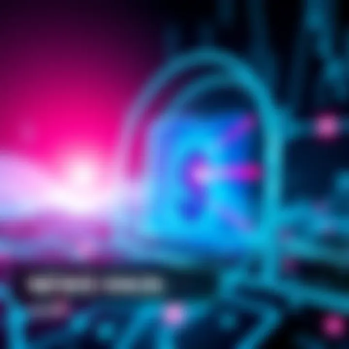 Visual representation of the Sui network with a digital lock symbol and a dollar sign, highlighting security concerns post-hack.