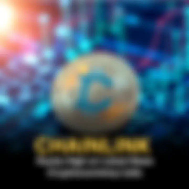 Chainlink token symbol with a tech background