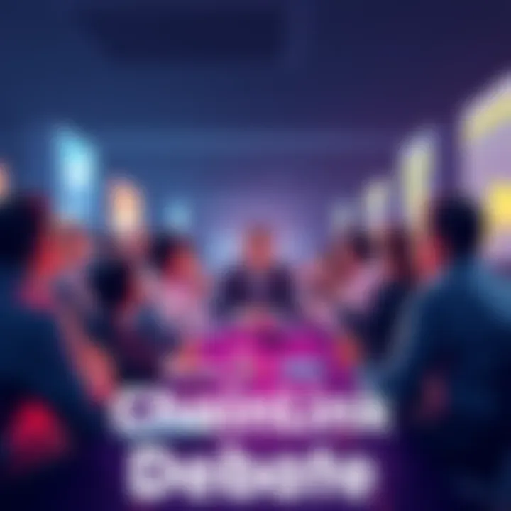 A graphic showing people arguing about Chainlink's investment value on various social media platforms