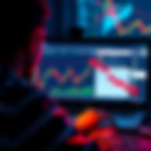 A person looking at a chart showing Chainlink's price movement while ignoring distracting forum posts on a screen.
