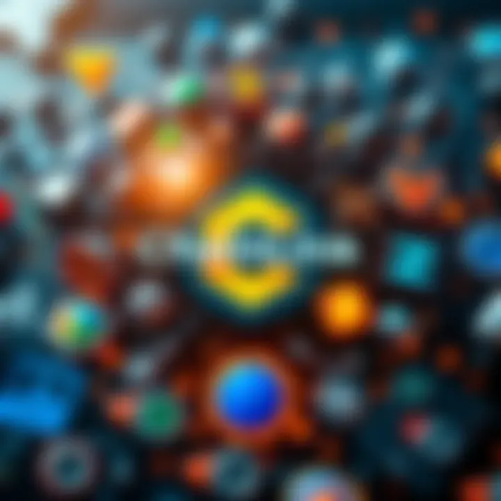 Chainlink logo surrounded by various partnership icons showing collaboration in crypto